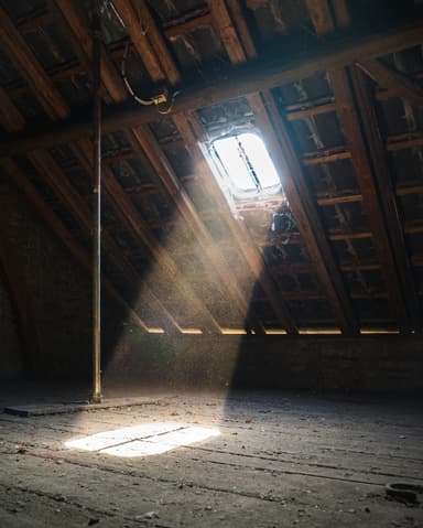 Decontaminated attic, ready to be re-insulated